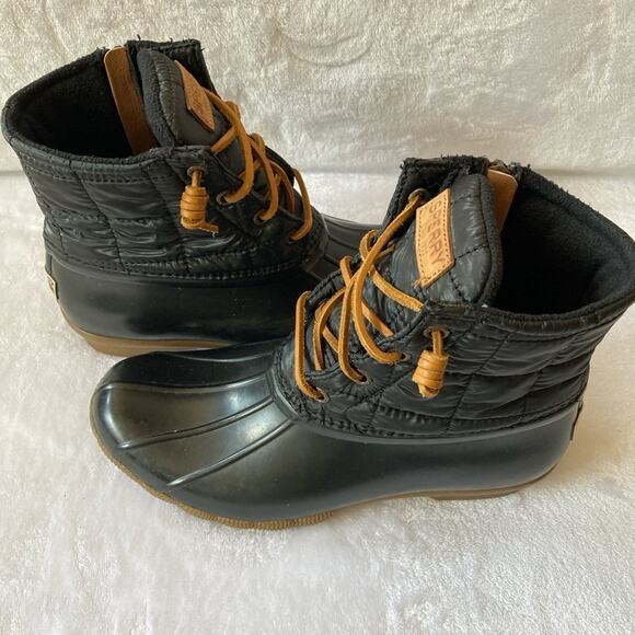 Sperry Women's Waterproof Black Boots Size 7 - Picture 3 of 8